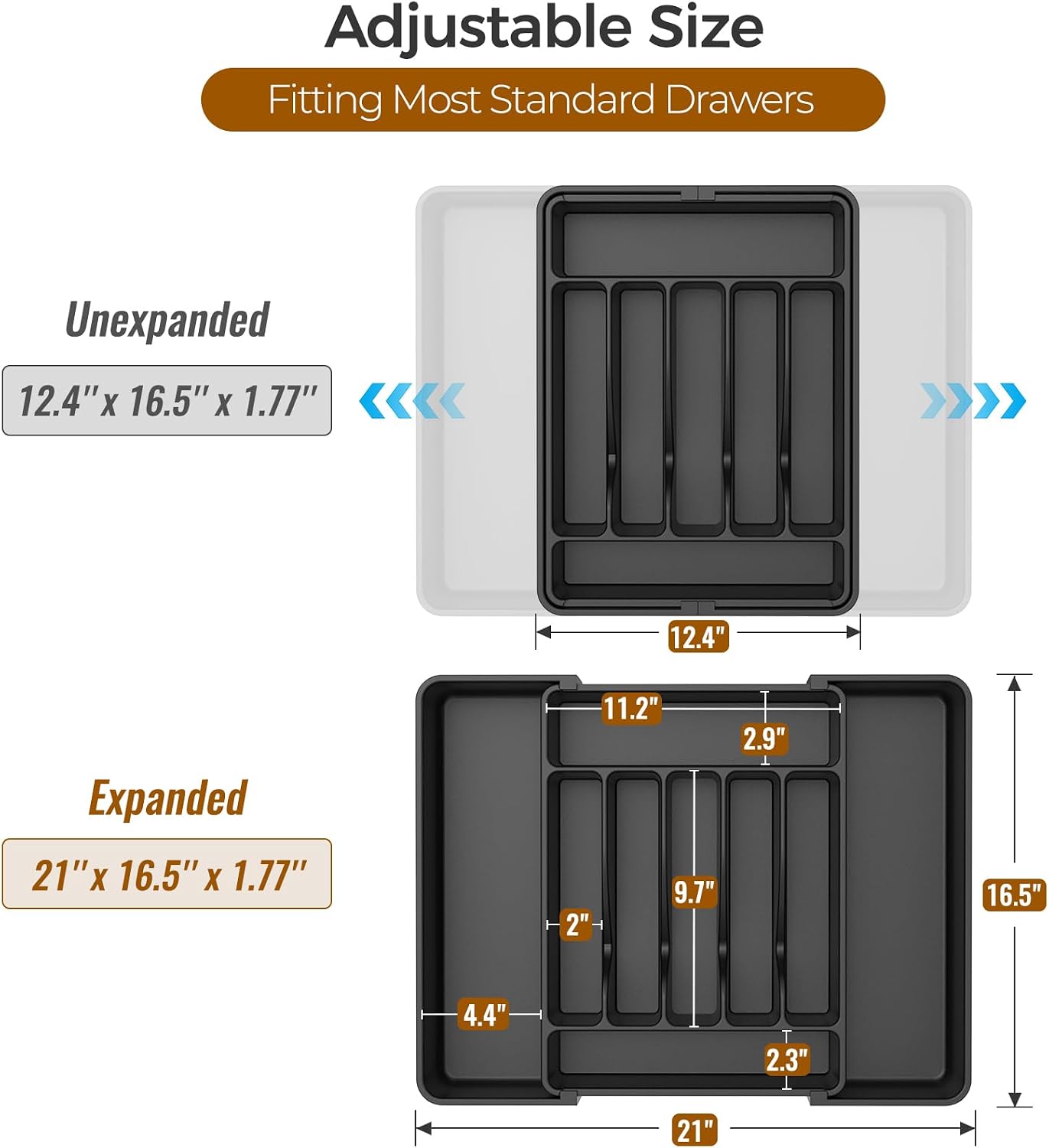 UKEETAP™ Expandable Silverware Organizer