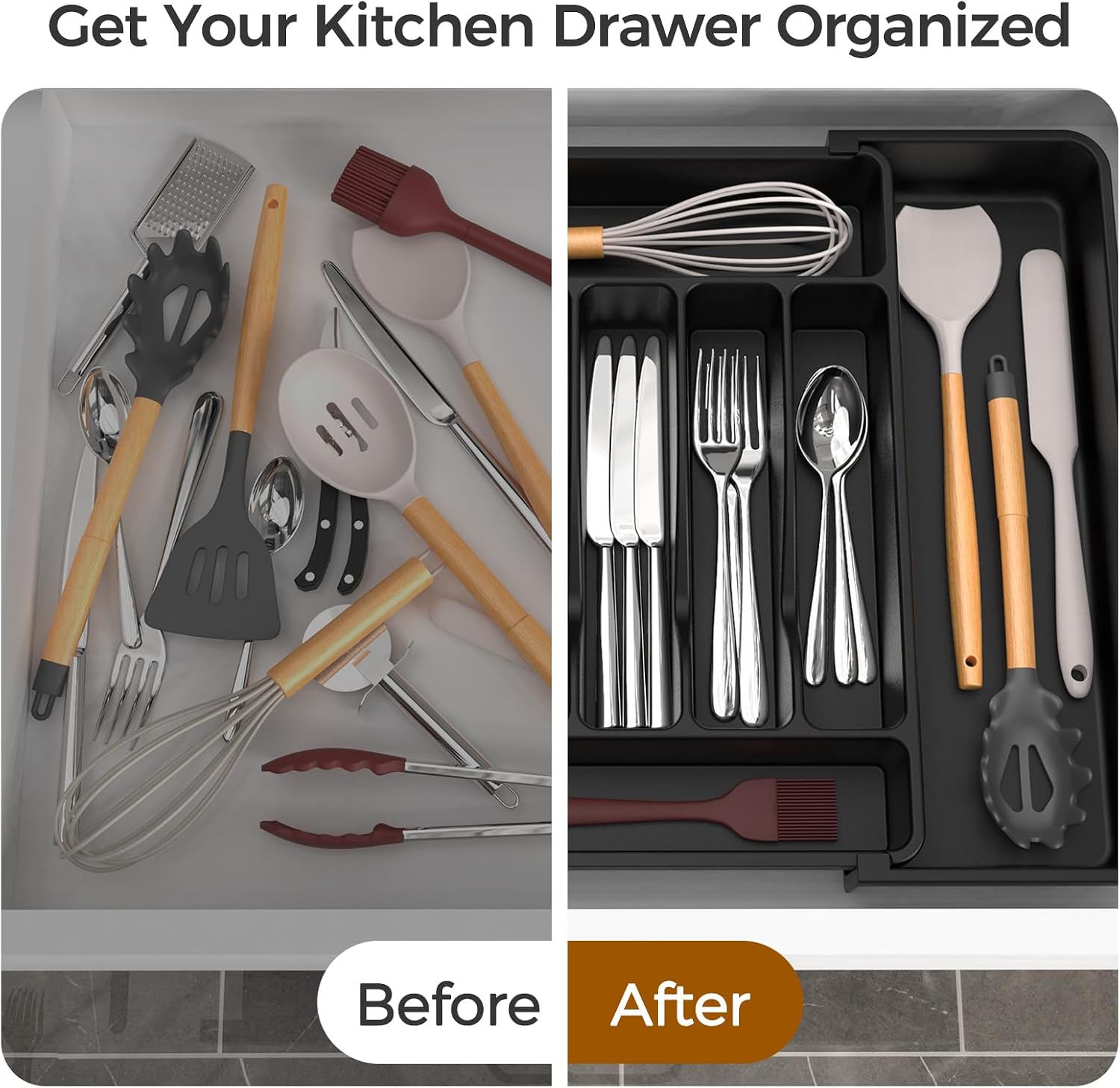 UKEETAP™ Expandable Silverware Organizer