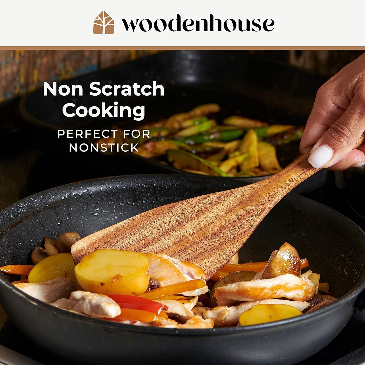 WOODENHOUSE™ 10-Piece Teak Wood Cooking Utensil Set