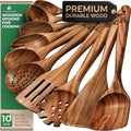 WOODENHOUSE™ 10-Piece Teak Wood Cooking Utensil Set
